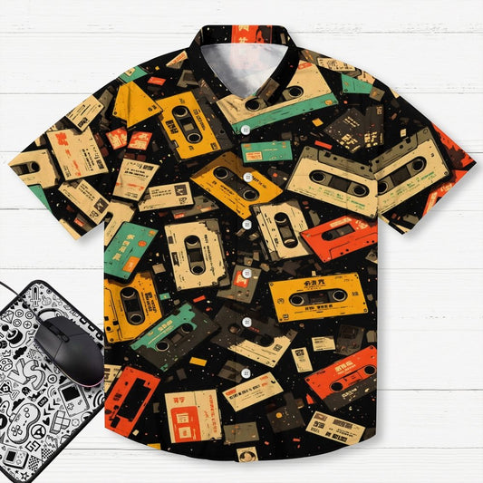Retro cassette tapes - CDs Geek Hawaiian Shirt