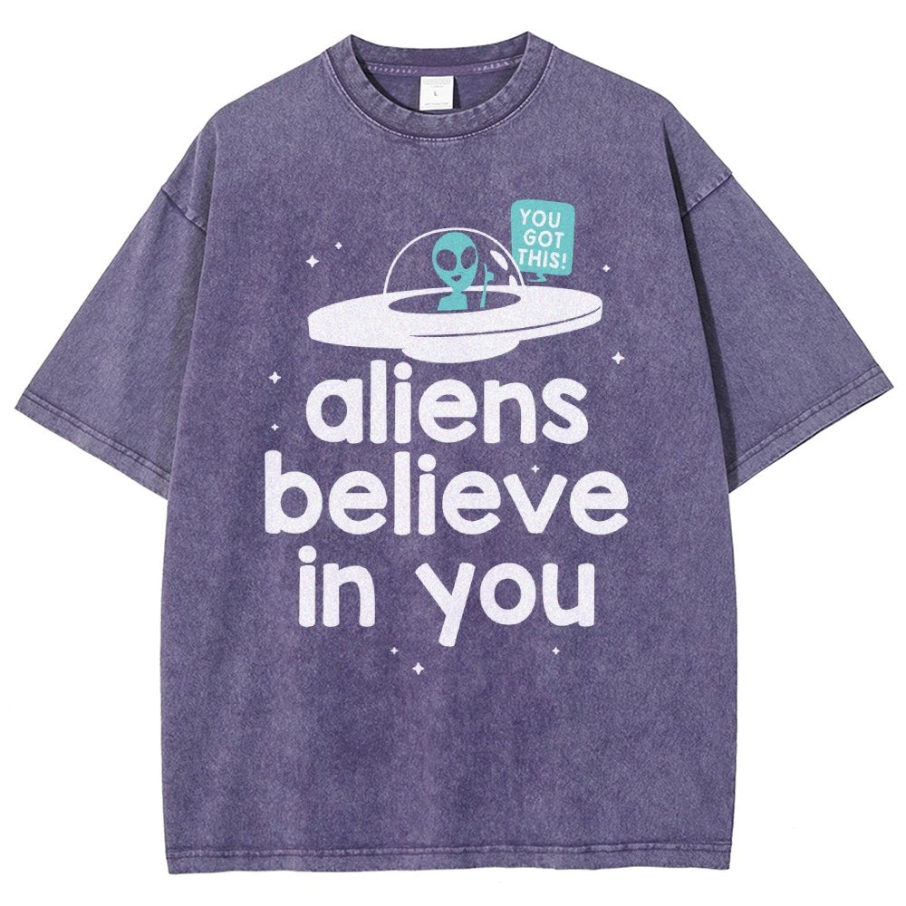 Mystery Creatures Believe In You Vintage Distressed T-shirt