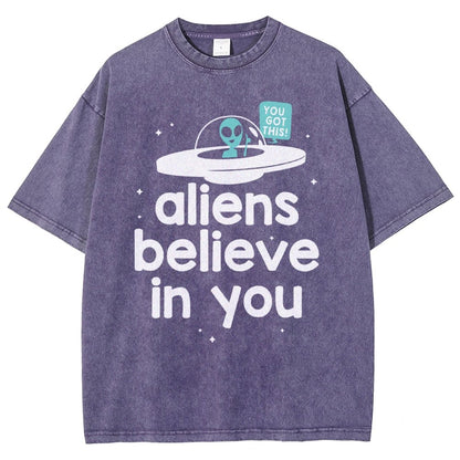 Mystery Creatures Believe In You Vintage Distressed T-shirt