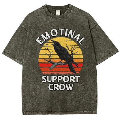 Emotional Support Crow Vintage Distressed T-shirt