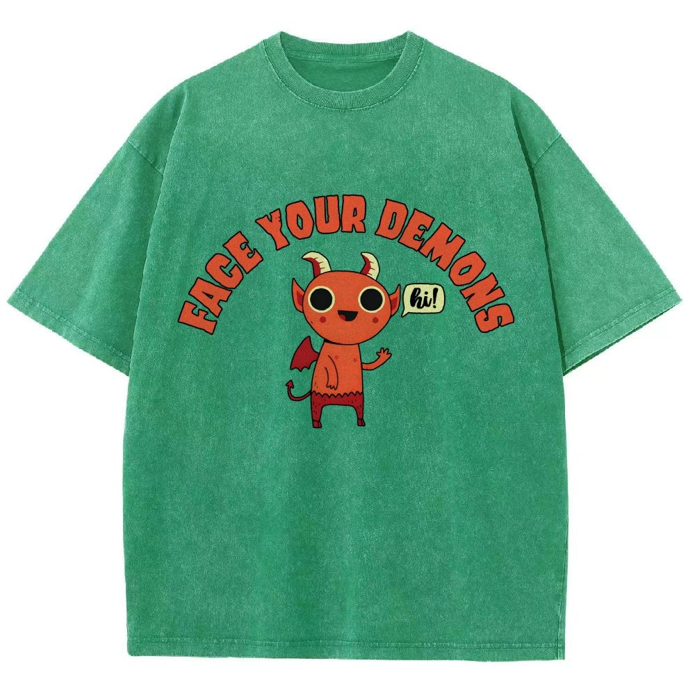 Face Your Demons Vintage Distressed T-shirt