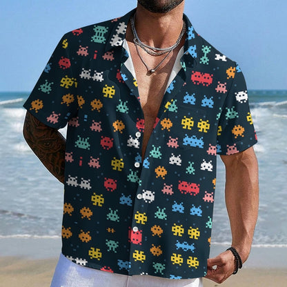 Retro Gaming Graffiti Art Print Geek Hawaiian Shirt