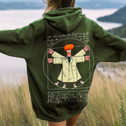 Vitruvian Puppet Printed Back Unisex Cotton Hoodie