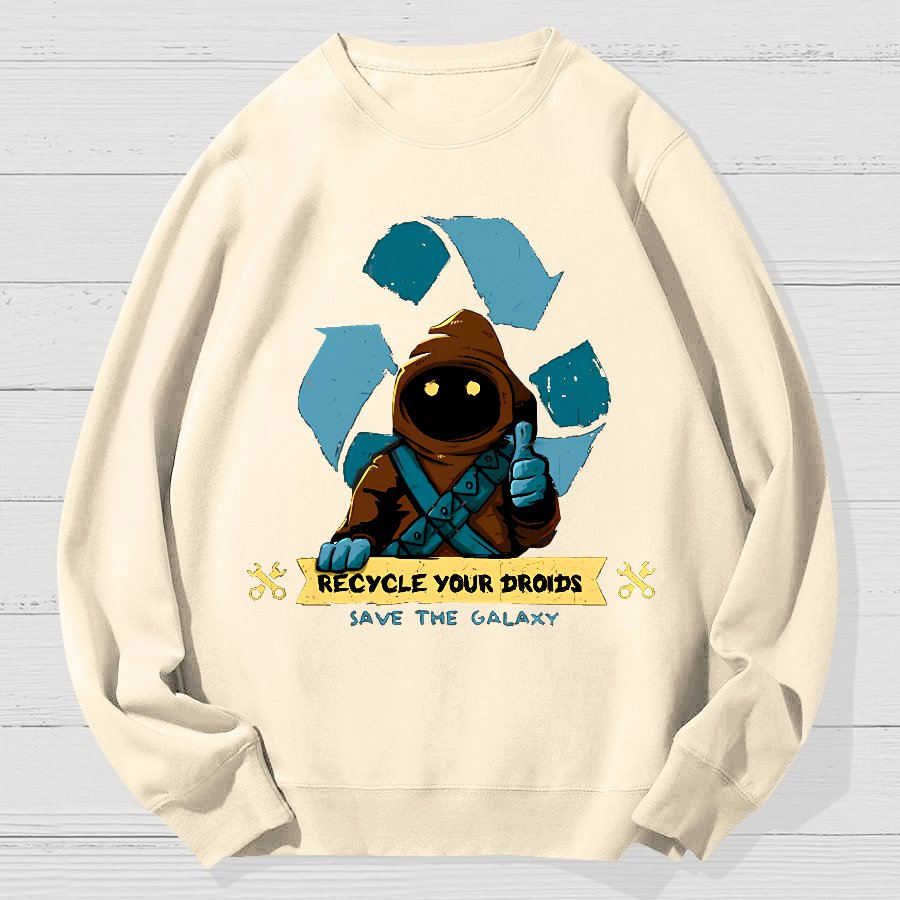Recycle Your Droids Geek Cotton Sweatshirt