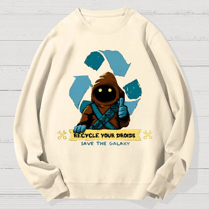 Recycle Your Droids Geek Cotton Sweatshirt