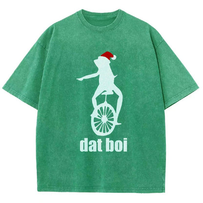 Christmas Here Comes Dat Boi Waddup Meme Vintage Distressed T-shirt