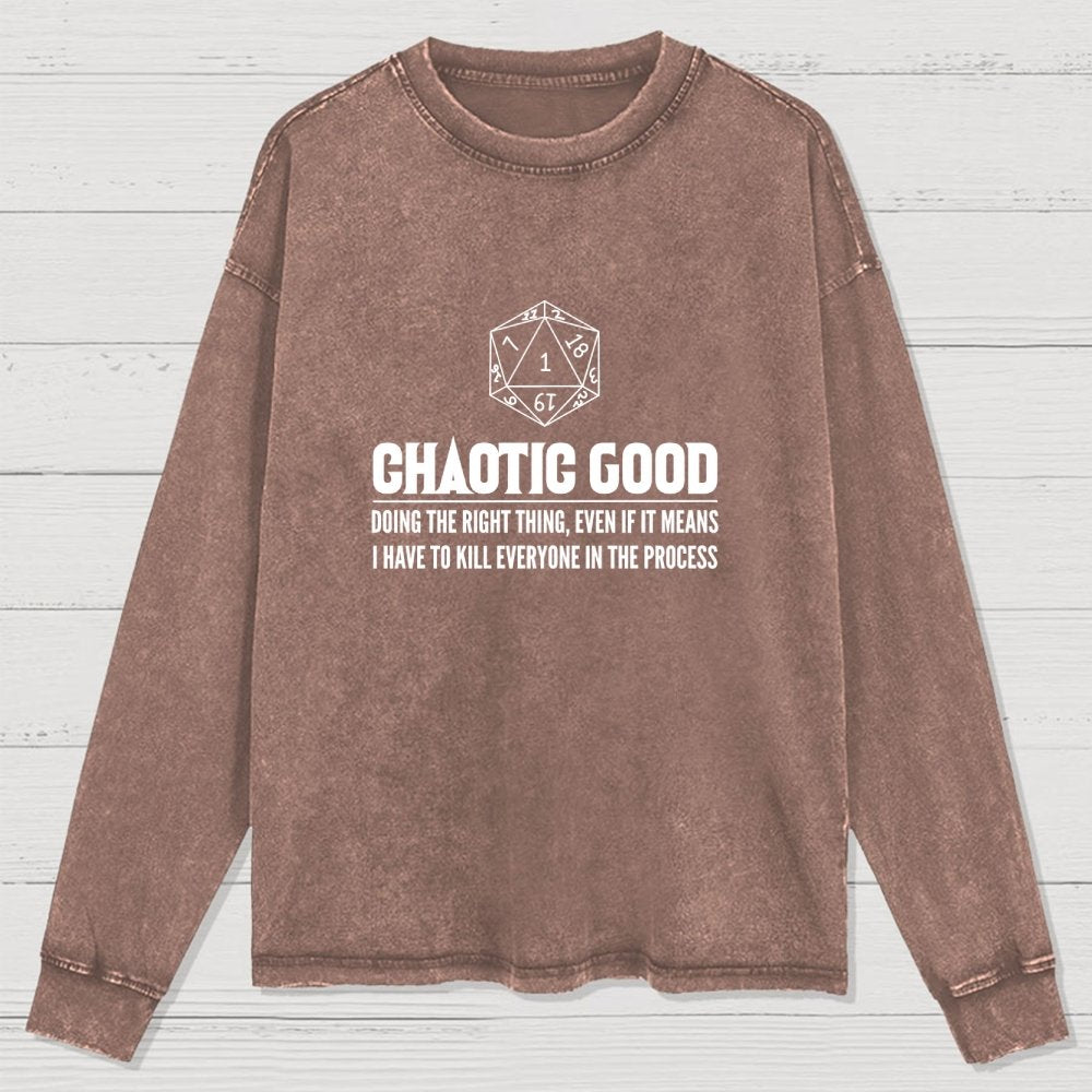 Adventure RPG Dice Fantasy Geschenk Washed Long Sleeve Tee