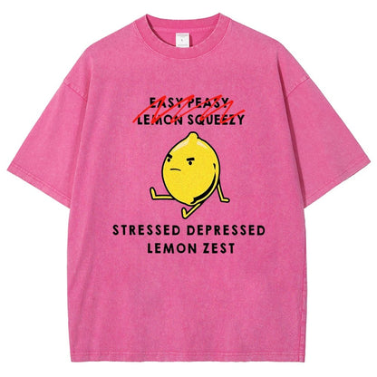 Stressed Depressed Lemon Zest Vintage Distressed T-shirt