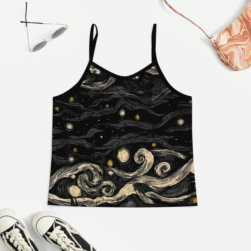 Starry Sky And Night Women's Geek Suspender Cami Set