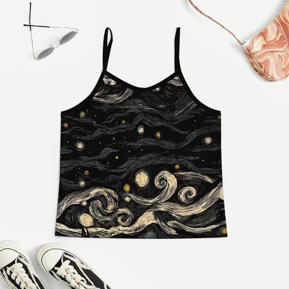 Starry Sky And Night Women's Geek Suspender Cami Set