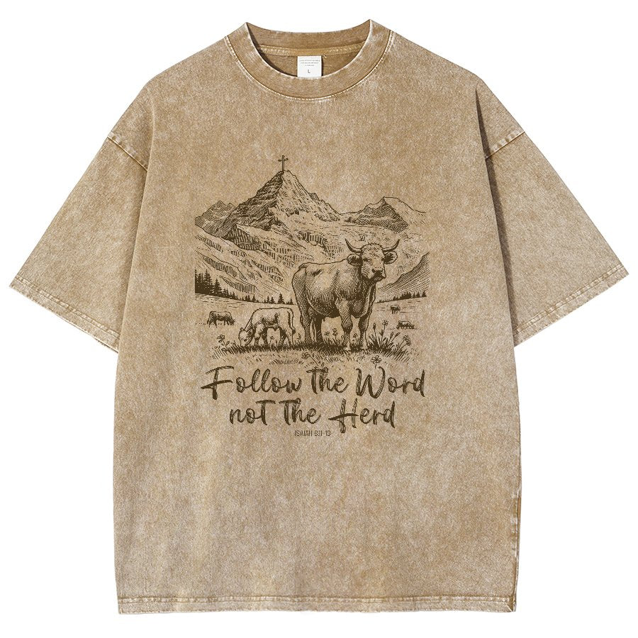 Follow The Word Not The Herd Vintage Distressed T-shirt
