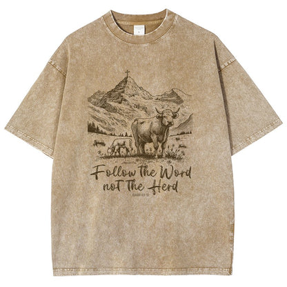 Follow The Word Not The Herd Vintage Distressed T-shirt