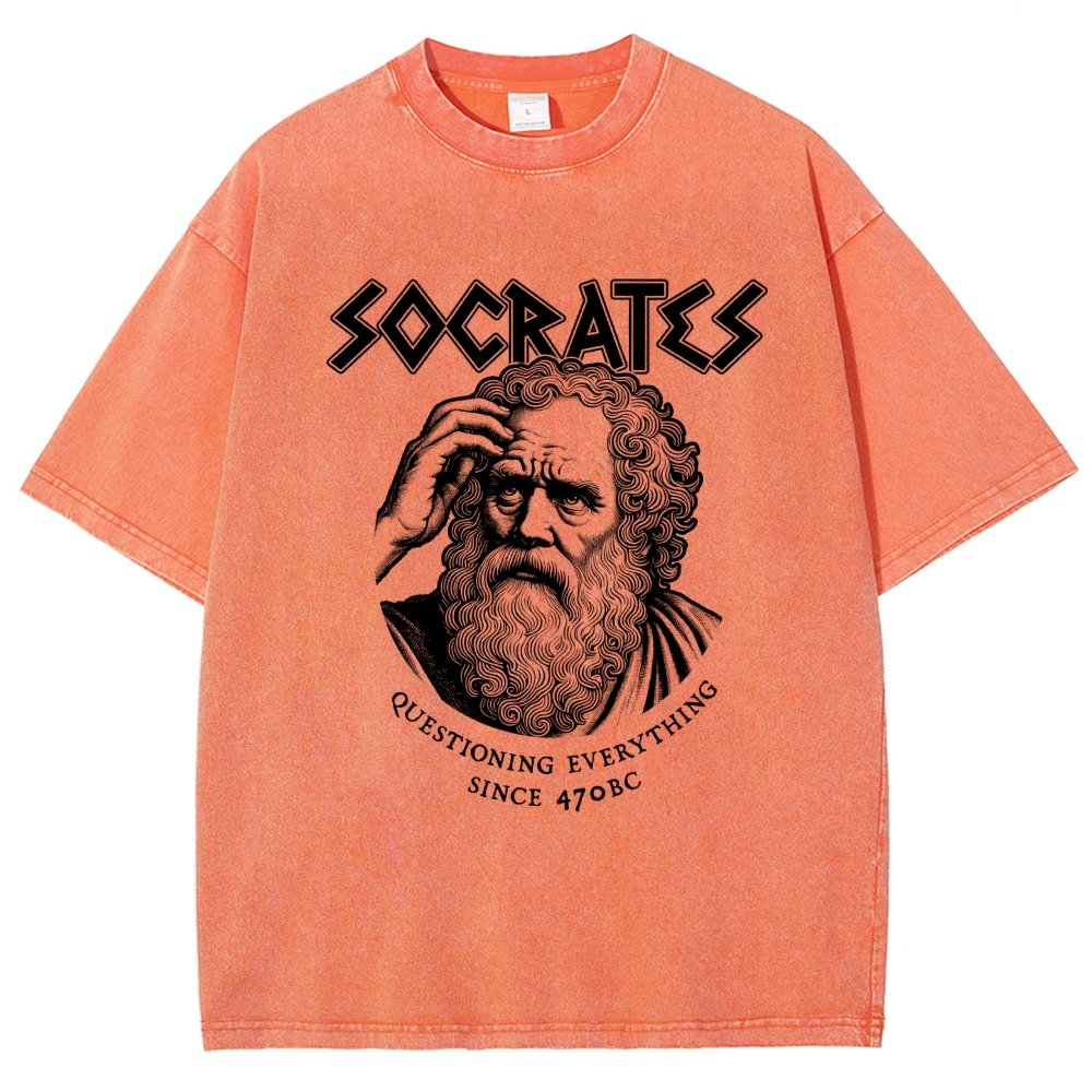 Socrates Questioning Everything Vintage Distressed T-shirt