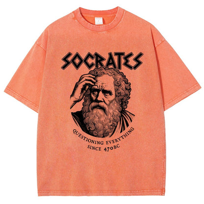 Socrates Questioning Everything Vintage Distressed T-shirt
