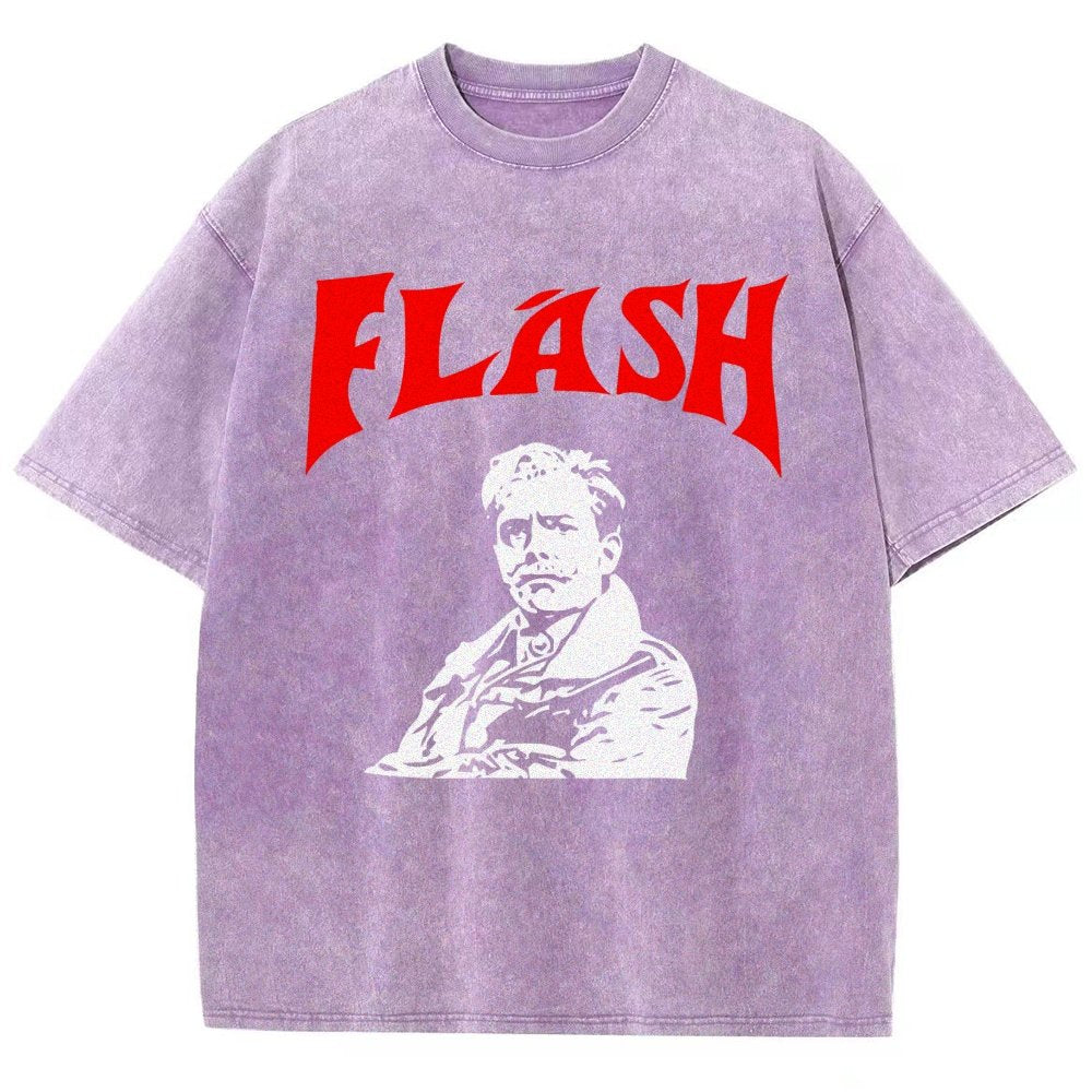 Mister Flashy Flash Spoof Ringer Vintage Distressed T-shirt