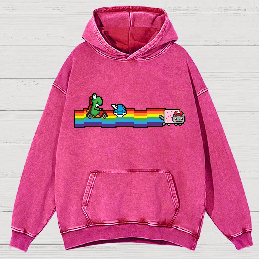 Rainbow Kart Vintage Distressed Hoodie