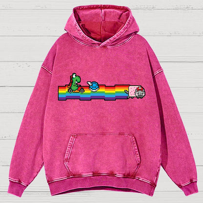 Rainbow Kart Vintage Distressed Hoodie