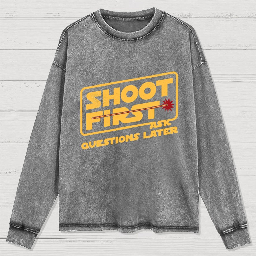 Shoot First Washed Long Sleeve Tee