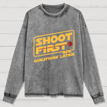 Shoot First Washed Long Sleeve Tee