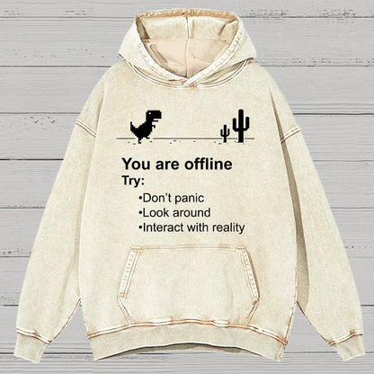 Funny Offline No Internet Vintage Distressed Hoodie