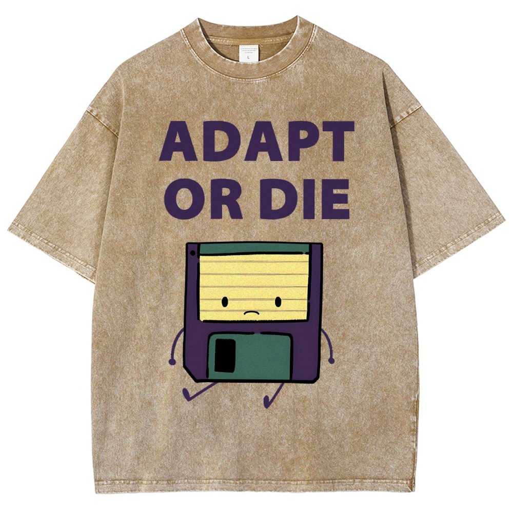 Adapt or Die Floppy Disk Vintage Distressed T-shirt