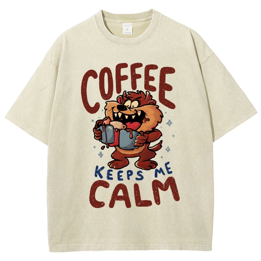 Coffee Keeps Me Calm Vintage Distressed T-shirt