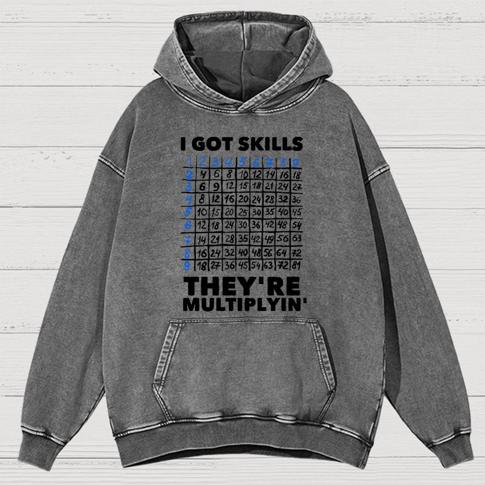 Math Got Skills Multiplying Vintage Distressed Hoodie