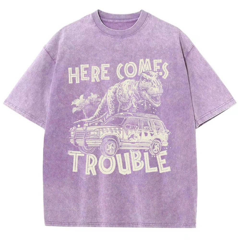 Here Comes Trouble Vintage Distressed T-shirt