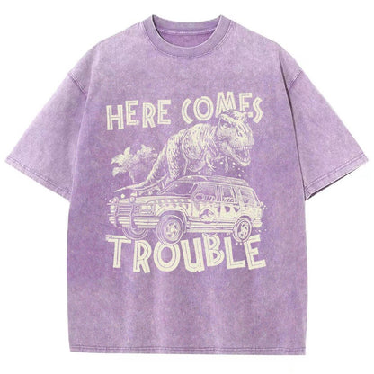 Here Comes Trouble Vintage Distressed T-shirt