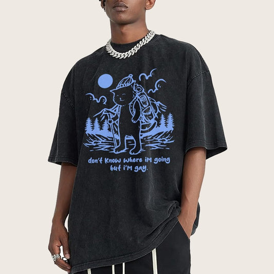 Don't Know Where I'm Going But I'm Gay Vintage Distressed T-shirt