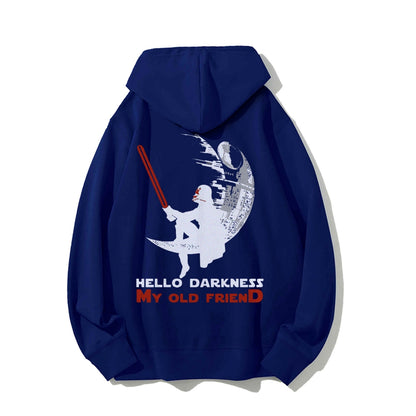 Hello Darkness My Old Friend Printed Back Unisex Cotton Hoodie