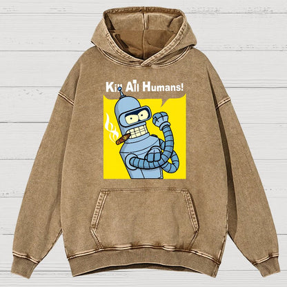 We Can Kill All Humans Vintage Distressed Hoodie