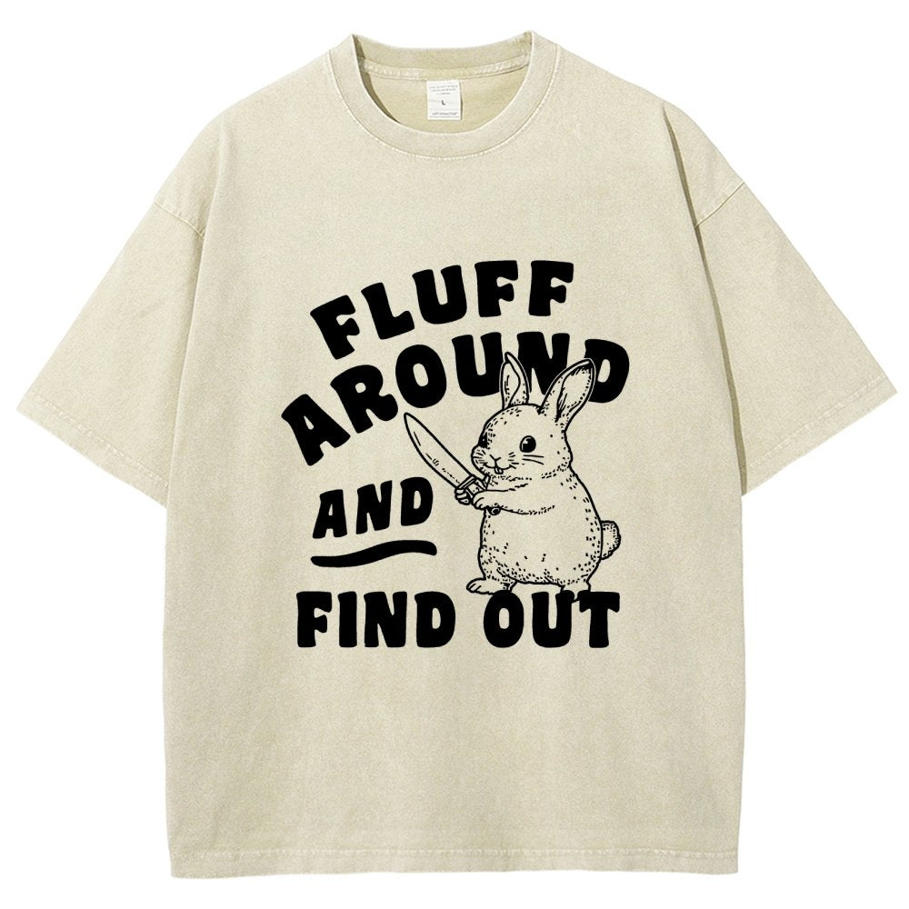 Fluff Around And Find Out Rabbit Vintage Distressed T-shirt