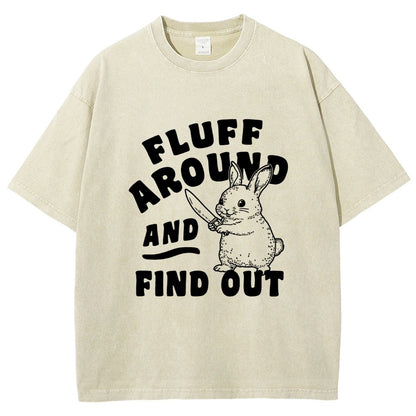 Fluff Around And Find Out Rabbit Vintage Distressed T-shirt