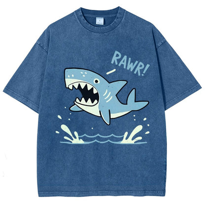 Shark Rawr! Vintage Distressed T-shirt