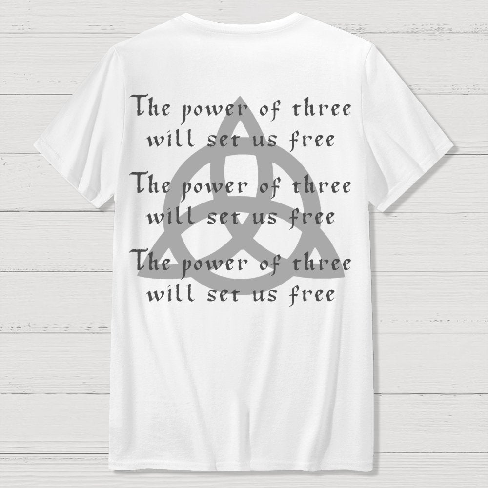 Power of Three Front And Back Printing Geek T-Shirt