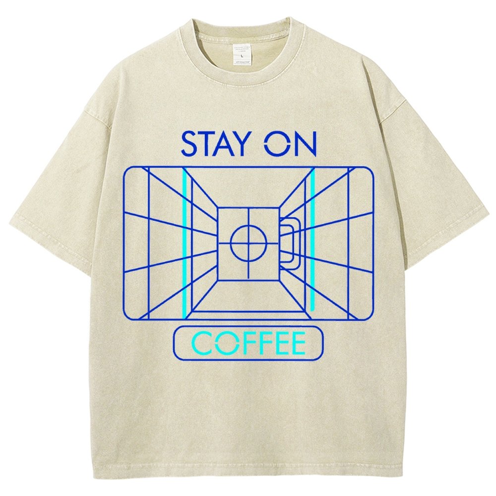 Stay On Coffee Vintage Distressed T-shirt