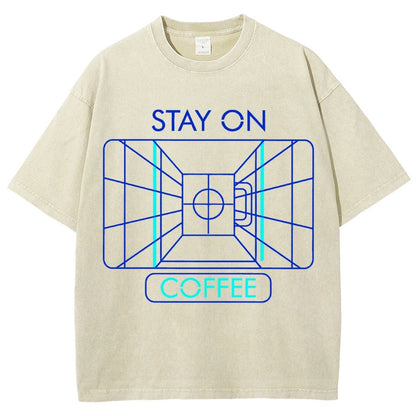 Stay On Coffee Vintage Distressed T-shirt