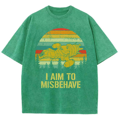 I Aim To Misbehave Vintage Distressed T-shirt