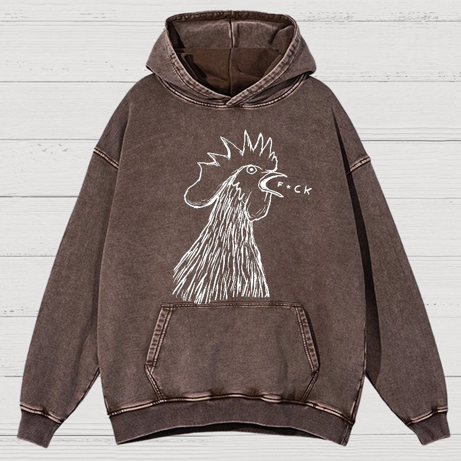 Chicken  F*ck Vintage Distressed Hoodie