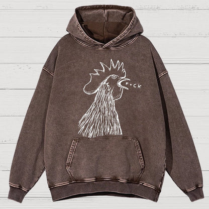 Chicken  F*ck Vintage Distressed Hoodie