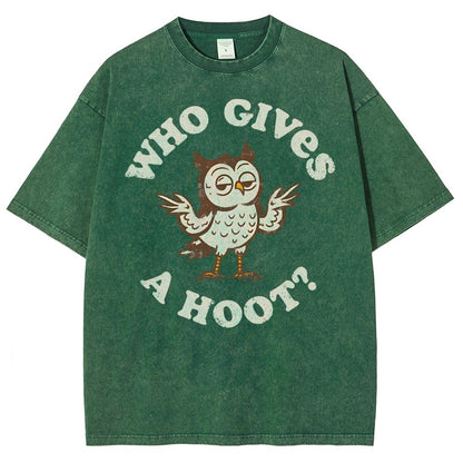 Who Gives a Hoot Vintage Distressed T-shirt
