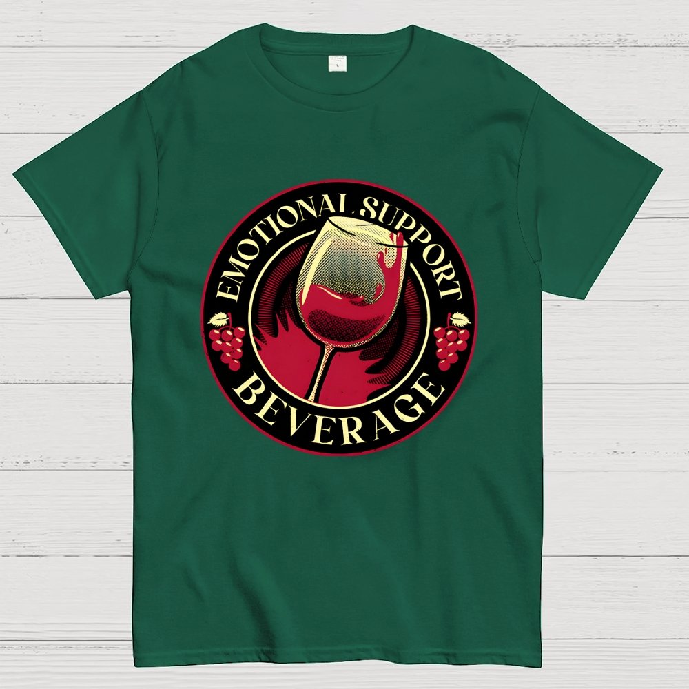 Emotional Support Beverage Wine Geek T-Shirt