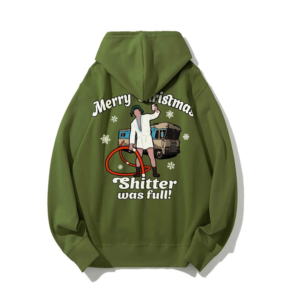 Merry Christmas Shitter Was Full Printed Back Unisex Cotton Hoodie