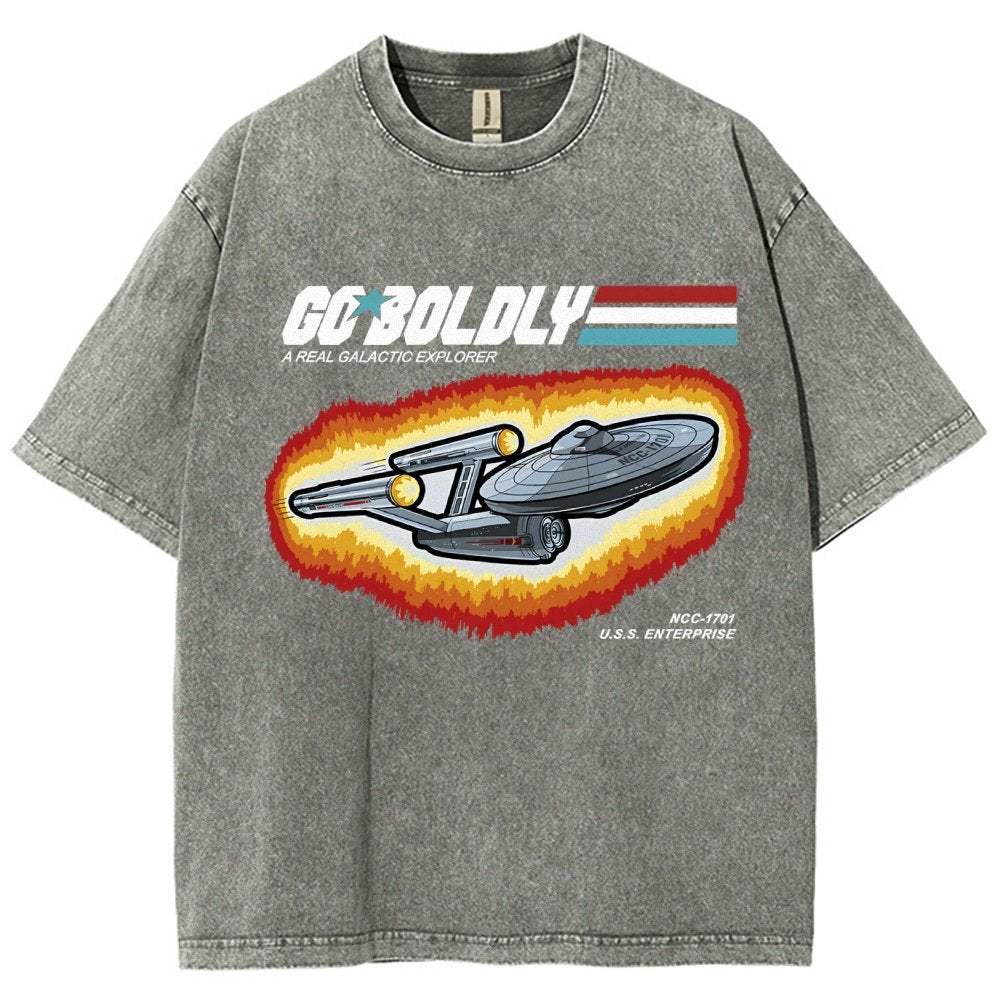 Go Boldly - A Real Cosmic Explorer Vintage Distressed T-shirt