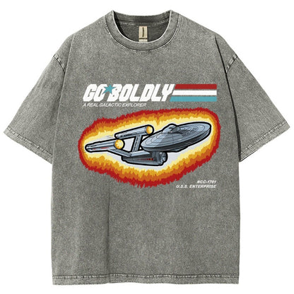Go Boldly - A Real Cosmic Explorer Vintage Distressed T-shirt