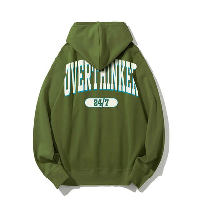 Overthinker All the time Printed Back Cotton Hoodie