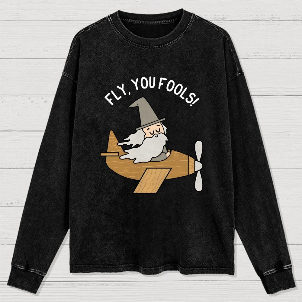 Fly Fools Washed Long Sleeve Tee