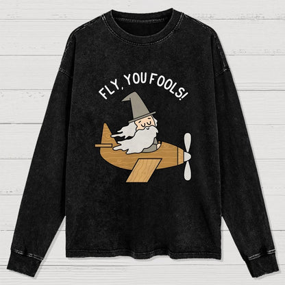 Fly Fools Washed Long Sleeve Tee