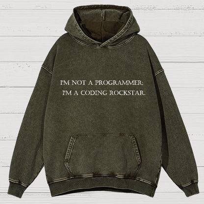 I'm Not A Programmer I'm A Coding Rockstar Nerd Vintage Distressed Hoodie